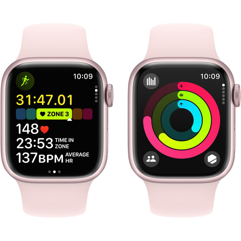 Смартгодинник Apple Watch Series 9 GPS 41mm Pink Aluminium Case with Light Pink Sport Band – S/M